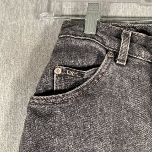 Lee Pepper Stretch Jeans Womens 26 Black Tapered Vintage Wash High Rise - Picture 4 of 10